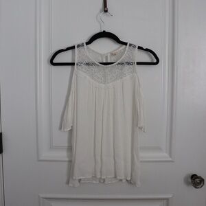 White Off-Shoulder Lace Blouse